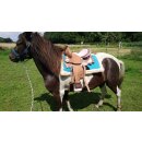 Esposita Westernsattel "Princess" für Pony und Shetty echtes Leder mit Rosa