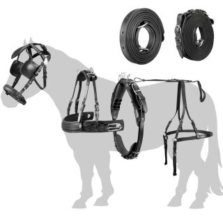 Esposita Einspännergeschirr "Anatomic" Schwarz Gr. Mini-Mini-Shetty