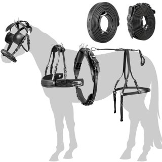 Esposita Einspännergeschirr "Anatomic" Schwarz Gr. X-Full