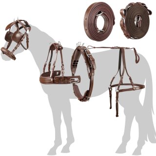 Esposita Einspännergeschirr "Anatomic" Braun Gr. Pony