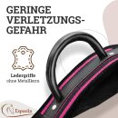 Esposita Reitgurt, Reithilfe mit zwei stabilen Ledergiffen - Pink-Schwarz VB / Cob