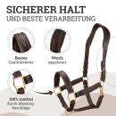 Lederhalfter &quot;Deluxe&quot; anatomisch Schoko Braun