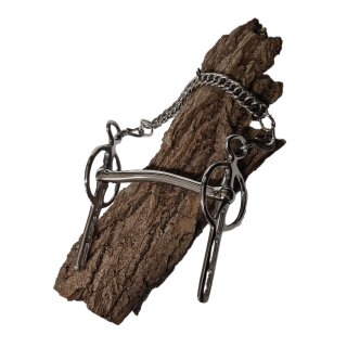 Esposita Liverpool Kandare, 3 Slots, Stange leicht gebogen, Edelstahl 18,5cm