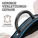 Esposita Reitgurt, Reithilfe mit zwei stabilen Ledergiffen - Blau-Schwarz VB / Cob