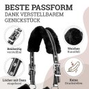 Esposita Halfter "Champion Edition" mit flauschigem Fell Schwarz/Silber XFull/XWB