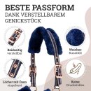 Esposita Halfter "Champion Edition" mit flauschigem Fell Navy/Rosegold Draft/KB