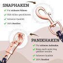 Esposita F&uuml;hrstrick, Anbindestrick Soft "Champion Edition" - Navy/Rosegold Snaphaken