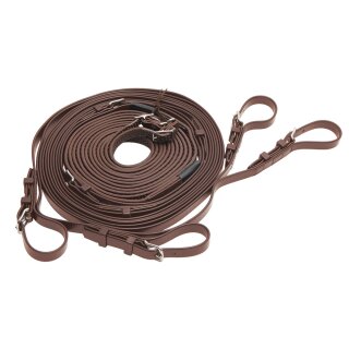 Zilco R-Grip Fahrleine Zweispänner komplett braun Pony