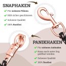 Esposita F&uuml;hrstrick, Anbindestrick Soft "Champion Edition" Schwarz/Rosegold Snaphaken