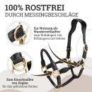 Esposita Seil-Halfter "Ranch" mit rostfreien Messingbeschl&auml;gen Schwarz Pony