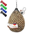 Esposita Heunetz mit Ringen und Karabinerhaken Schwarz engmaschig (3x3cm)