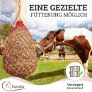 Esposita Heunetz mit Ringen und Karabinerhaken Rot engmaschig (3x3cm)