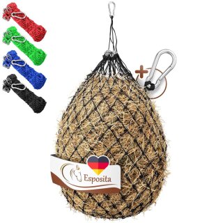 Esposita Heunetz mit Ringen und Karabinerhaken Schwarz mittel (5x5cm)