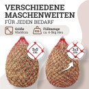 Esposita Heunetz mit Ringen und Karabinerhaken Rot mittel (5x5cm)