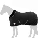 Abschwitzdecke "Champion Edition" Fleecedecke mit Fellkragen und Zierpaspel, Paradedecke, Showdecke Schwarz-Silber 165cm