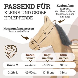 Esposita gebisslose Trense für Holzpferde Schwarz klein