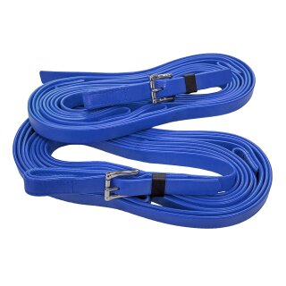 Trabrenn-Zügel mit 4 Handschlaufen glatt Royal Blau