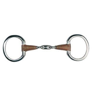 Eggbutt Snaffle Leder-Gebiss doppelt gebrochen