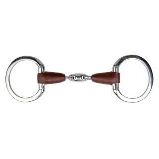 Eggbutt Snaffle Leder-Gebiss doppelt gebrochen 13,5cm