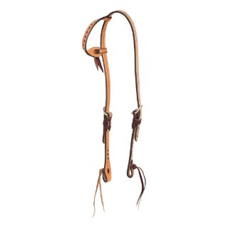 Zilco Rauhleder-Kopfstück mit Ziernähten, einohrig