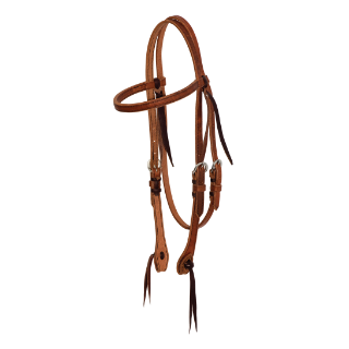 Geschirrleder- Kopfstück mit Cowboy-Knoten Stirnriemen