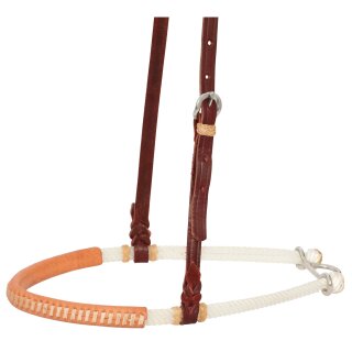 Cowboy Tack lederbezogener Doppelrope-Western-Nasenriemen Natural double rope