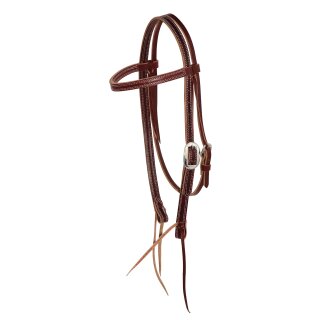 Cowboy Tack Latigo-Leder Western-Stirnband-Kopfstück 19 mm (3/4 Zoll) · Burgundy Latigo