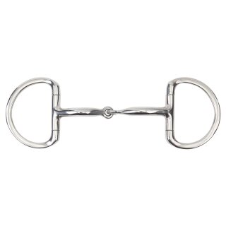 D-Ring-Gebiss mit gebogenem Mundstück Mundstückweite: 12,5 cm; Stärke: 10 mm; Ringgröße: 45 mm.