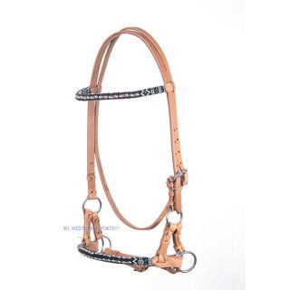 Sidepull Beaded aus Harness-Leder SP-AJ-153-L