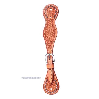 korbpunzierte Damen-Sporenriemen mit Dots SPS-AK-538