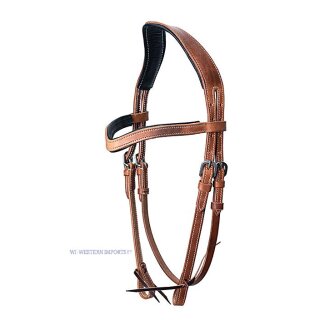 anatomisch geformtes Western-Kopfstück aus Harness-Leder