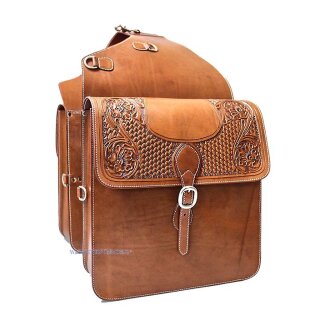 punzierte Leder-Satteltasche