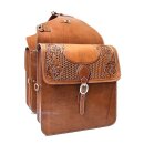 punzierte Leder-Satteltasche