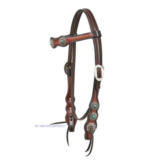 Horsemans Tack Oldstyle Western-Kopfstück mit Navajo-Conchas