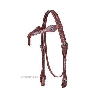 Horsemans Tack Oldstyle Western-Kopfstück mit antiken Schnallen